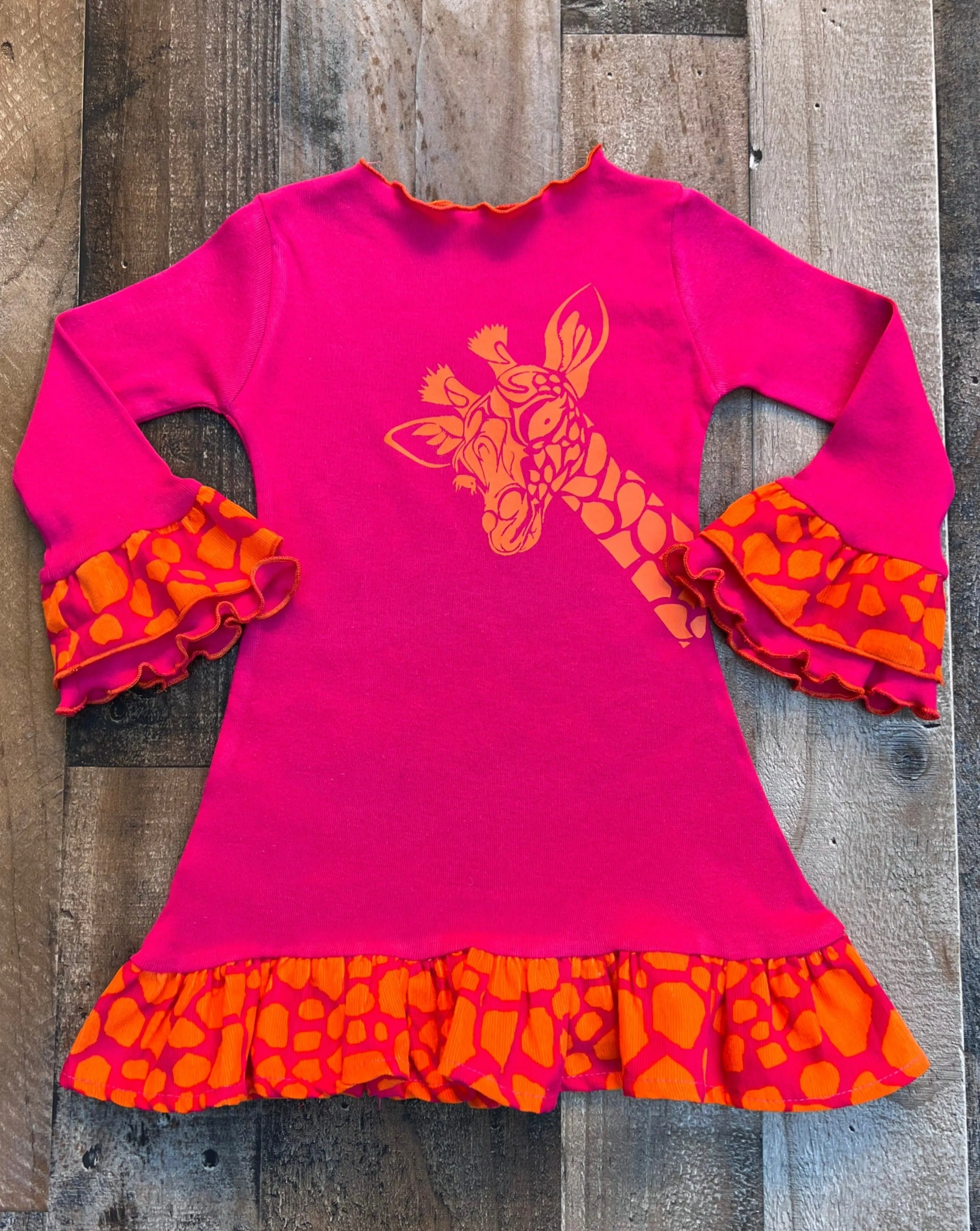 2T ONLY Hot Pink Giraffe Dress