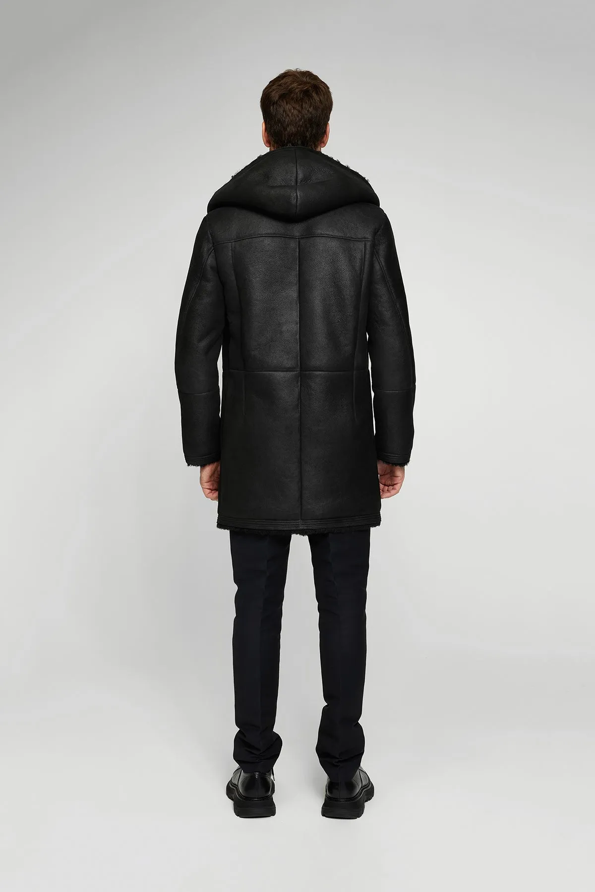 Aiden - Black Shearling Coat