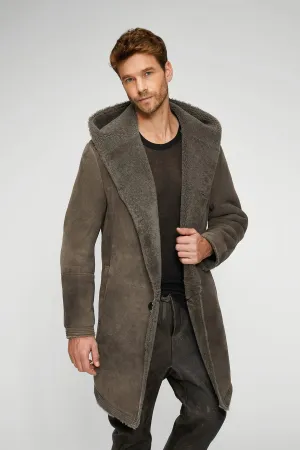 Aiden - Grey Shearling Coat