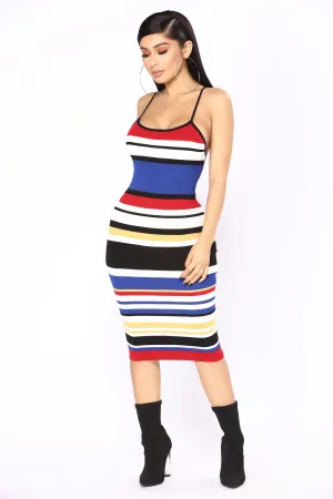 Aimee Midi Dress - Royal Multi