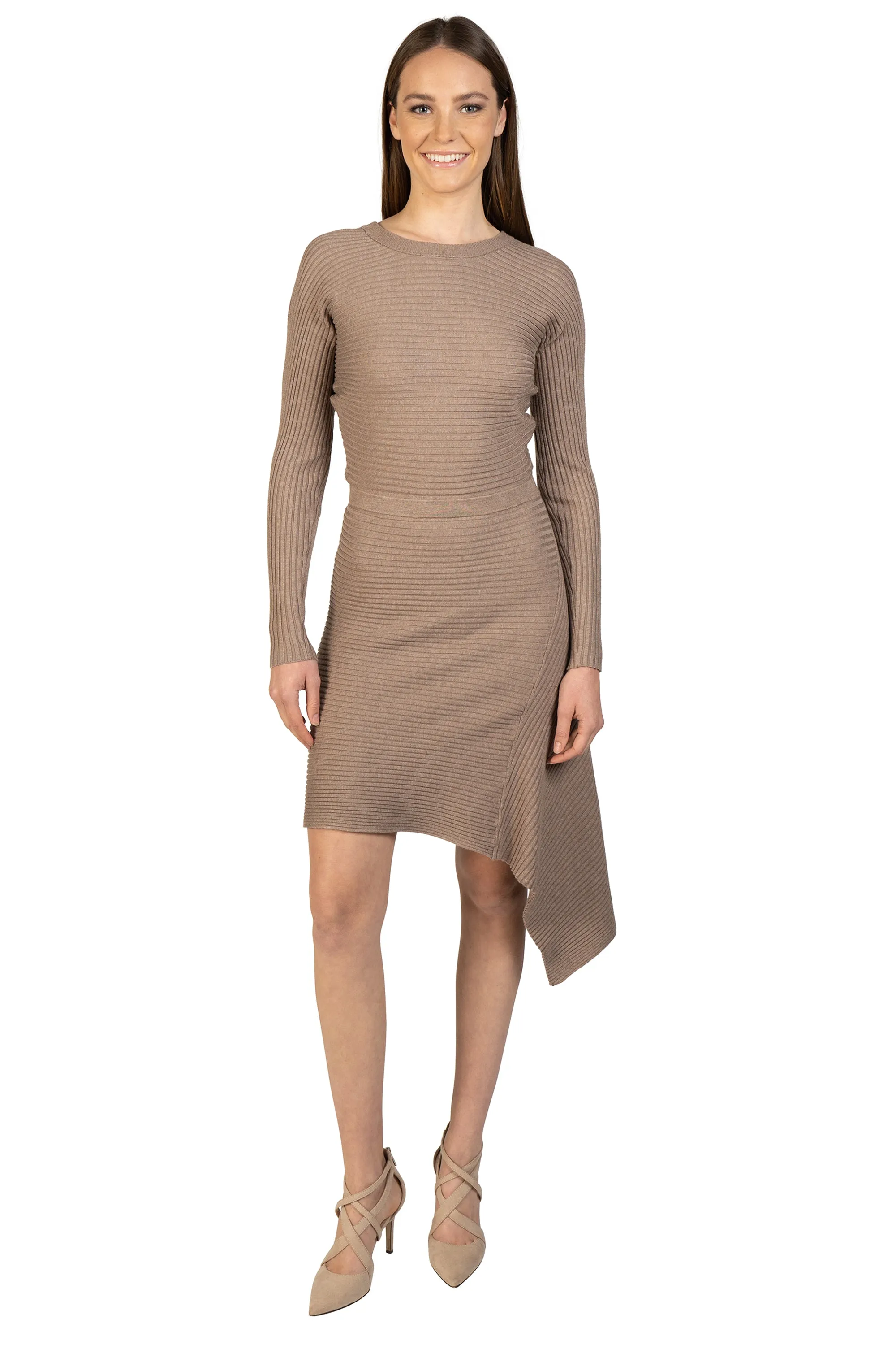 Asymmetrical Knit Sweater Dress