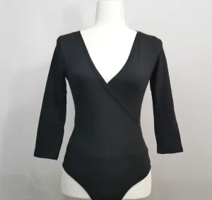 Basic Black V-Neck Bodysuit