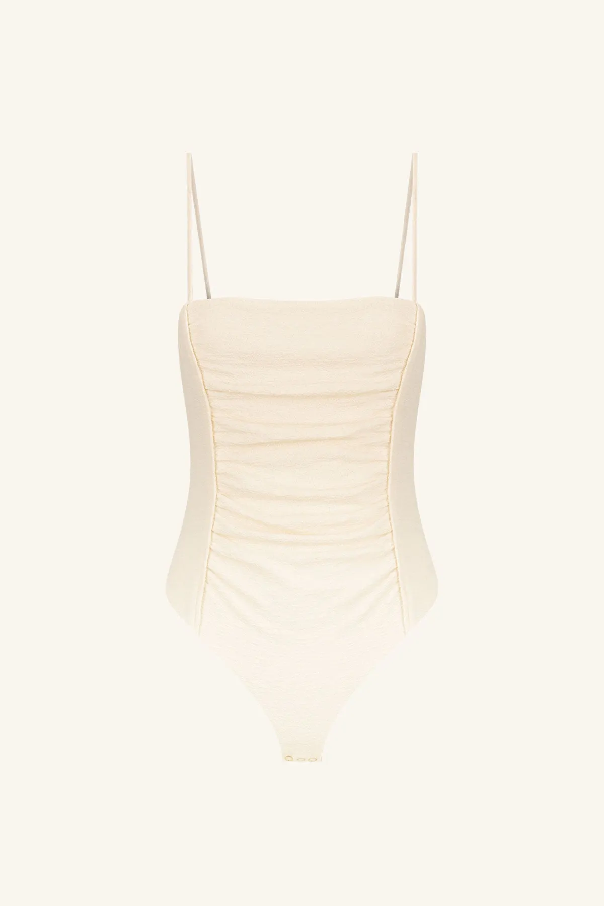 BEAU GATHERED BODYSUIT - MACADAMIA