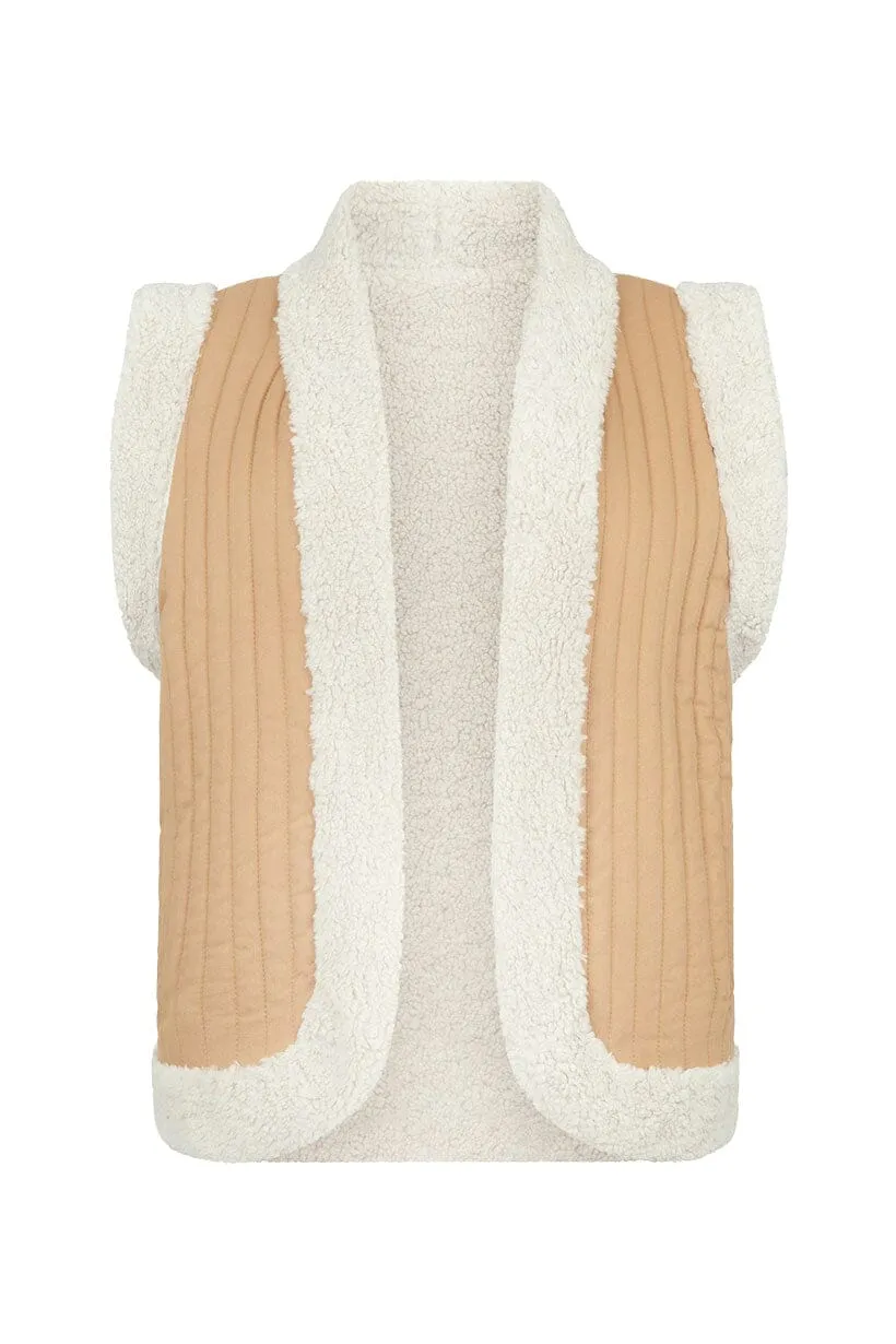 Belladonna Reversible Shearling Vest | Tan