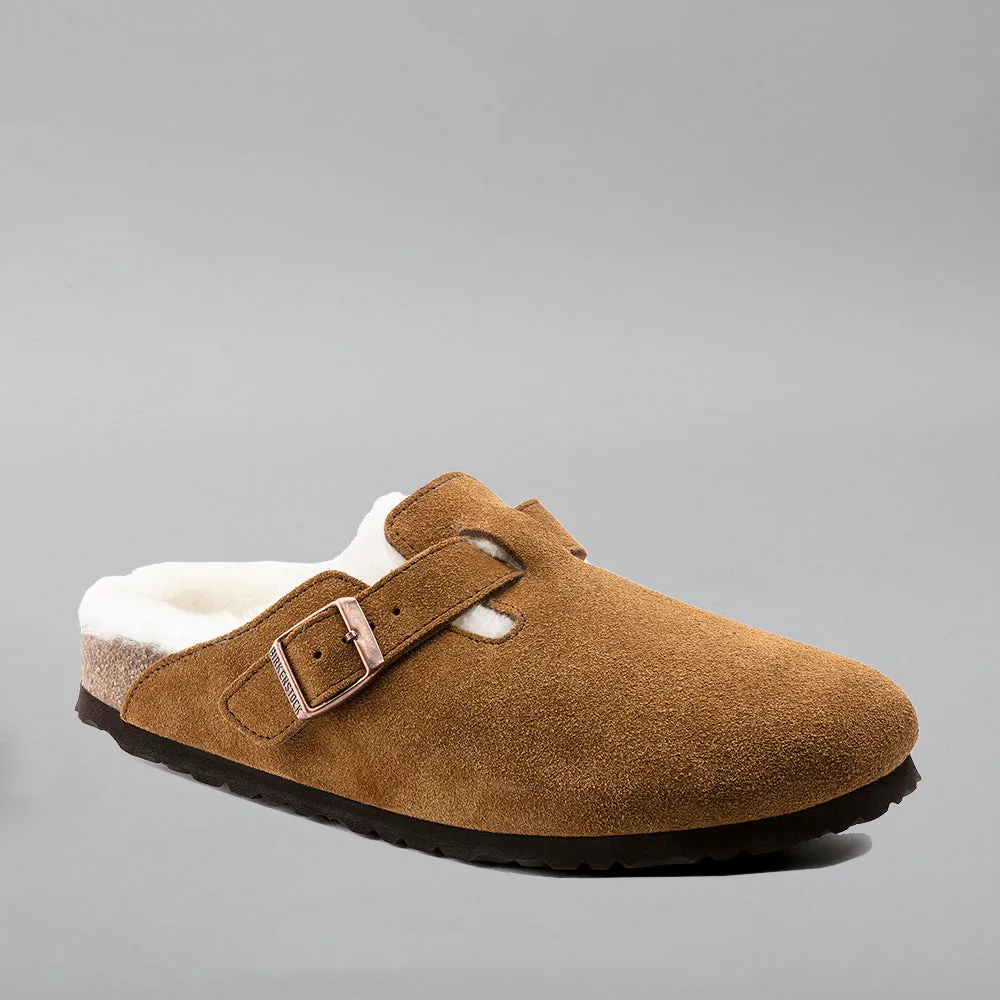 BIRKENSTOCK BOSTON SHEARLING MINK CLOGS