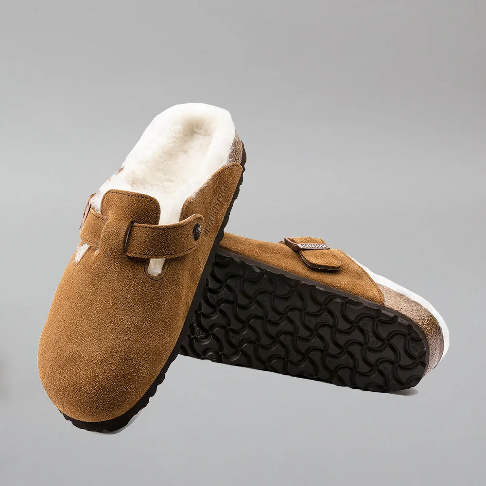 BIRKENSTOCK BOSTON SHEARLING MINK CLOGS