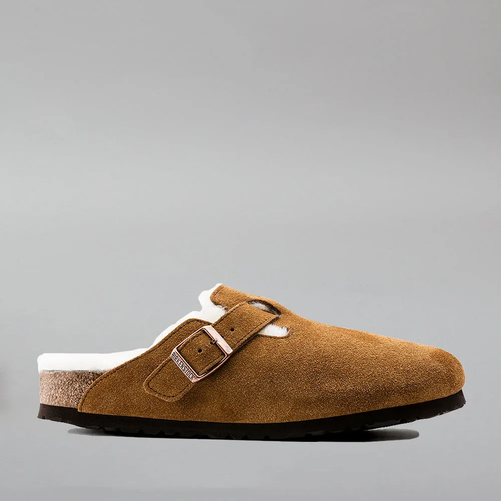 BIRKENSTOCK BOSTON SHEARLING MINK CLOGS