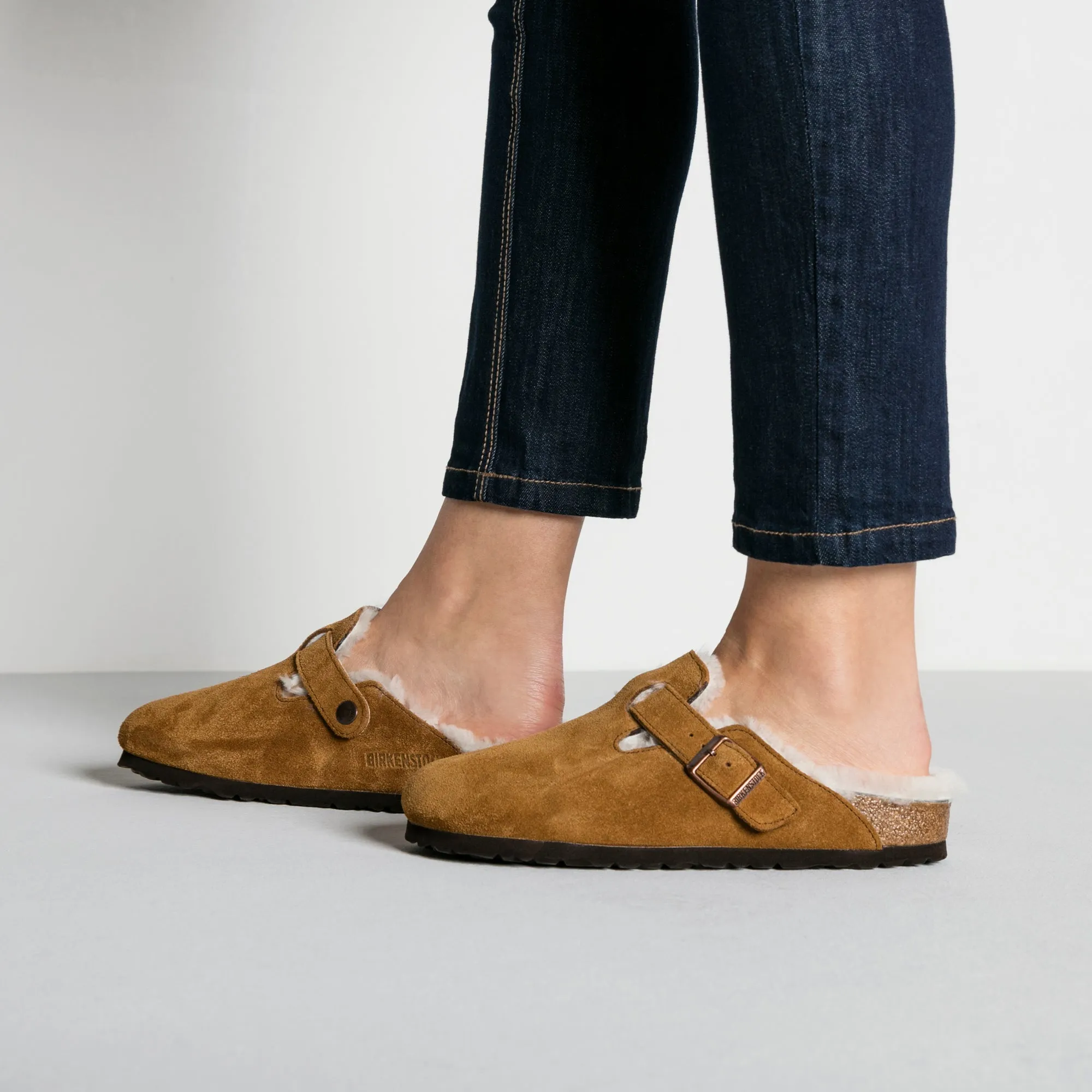 BIRKENSTOCK BOSTON SHEARLING MINK CLOGS