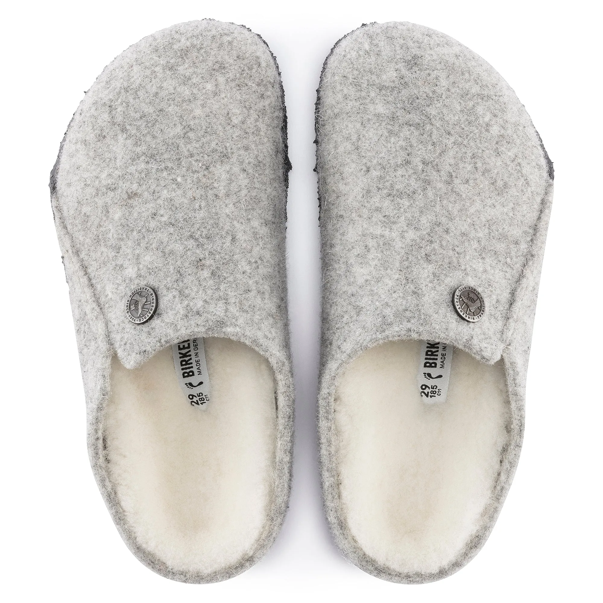 Birkenstock Kid's Zermatt Wool Felt Shearling Slipper in Light Gray