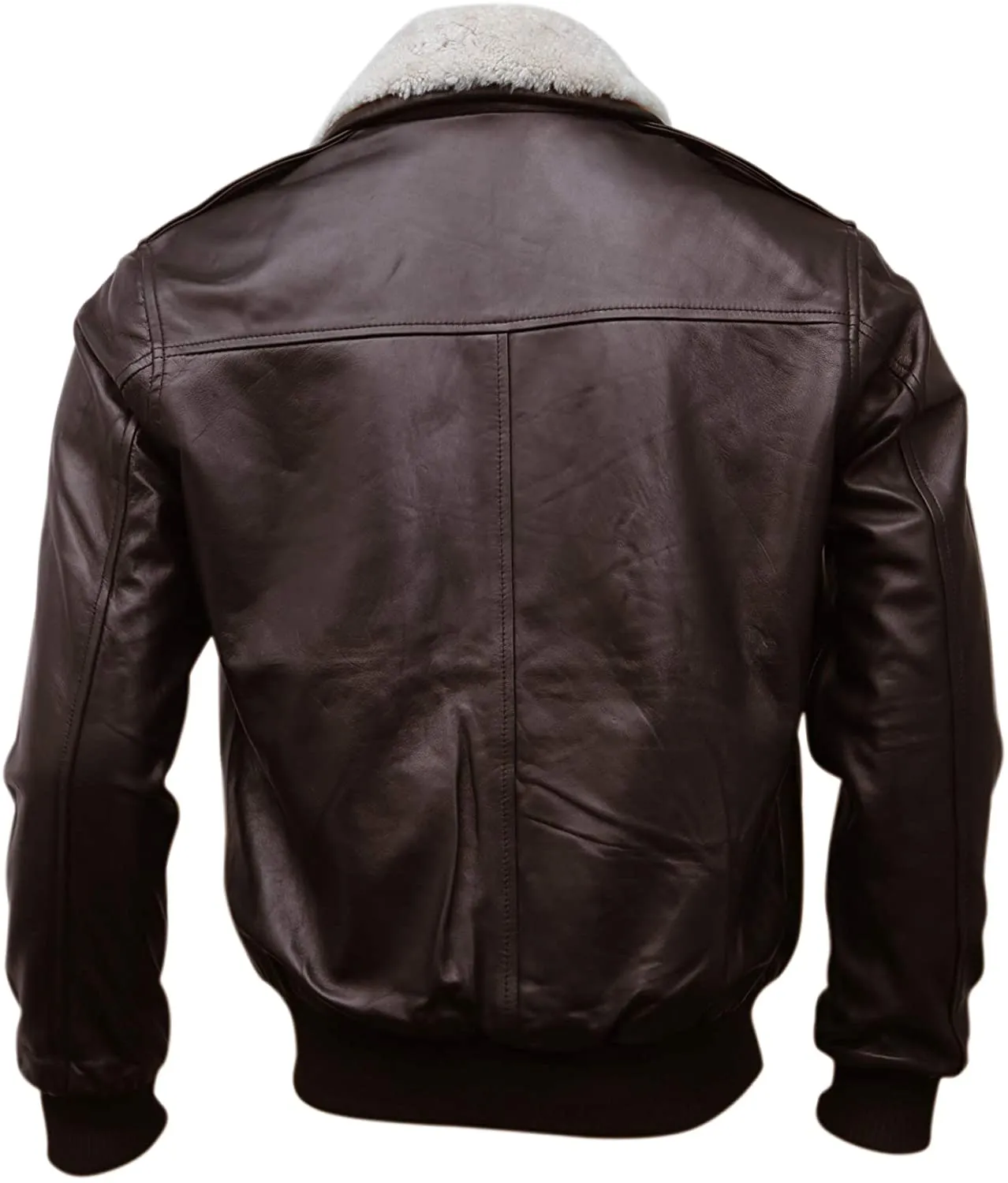 Brown Bomber Style Fur leather jacket