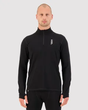 Cascade Merino Base Layer 1/4 Zip Long Sleeve - Black