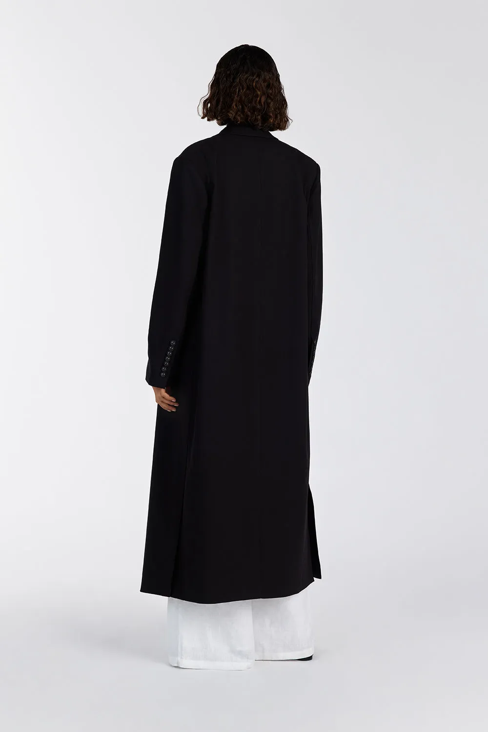 CELINA BLACK WOOL BLEND COAT