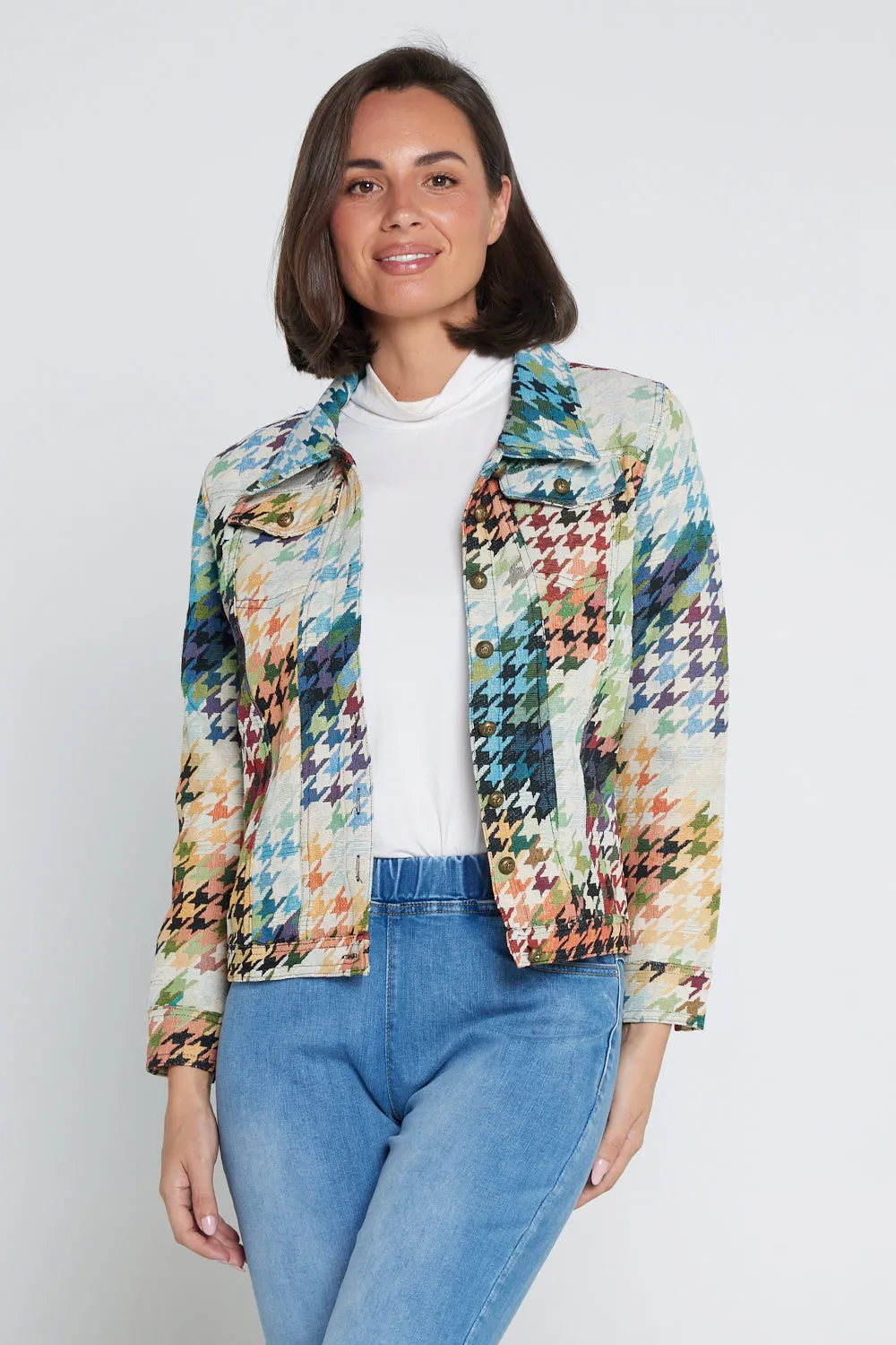 Dakota Jacket - Rainbow Houndstooth