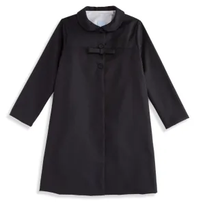 Dress Coat with Bow -- Navy