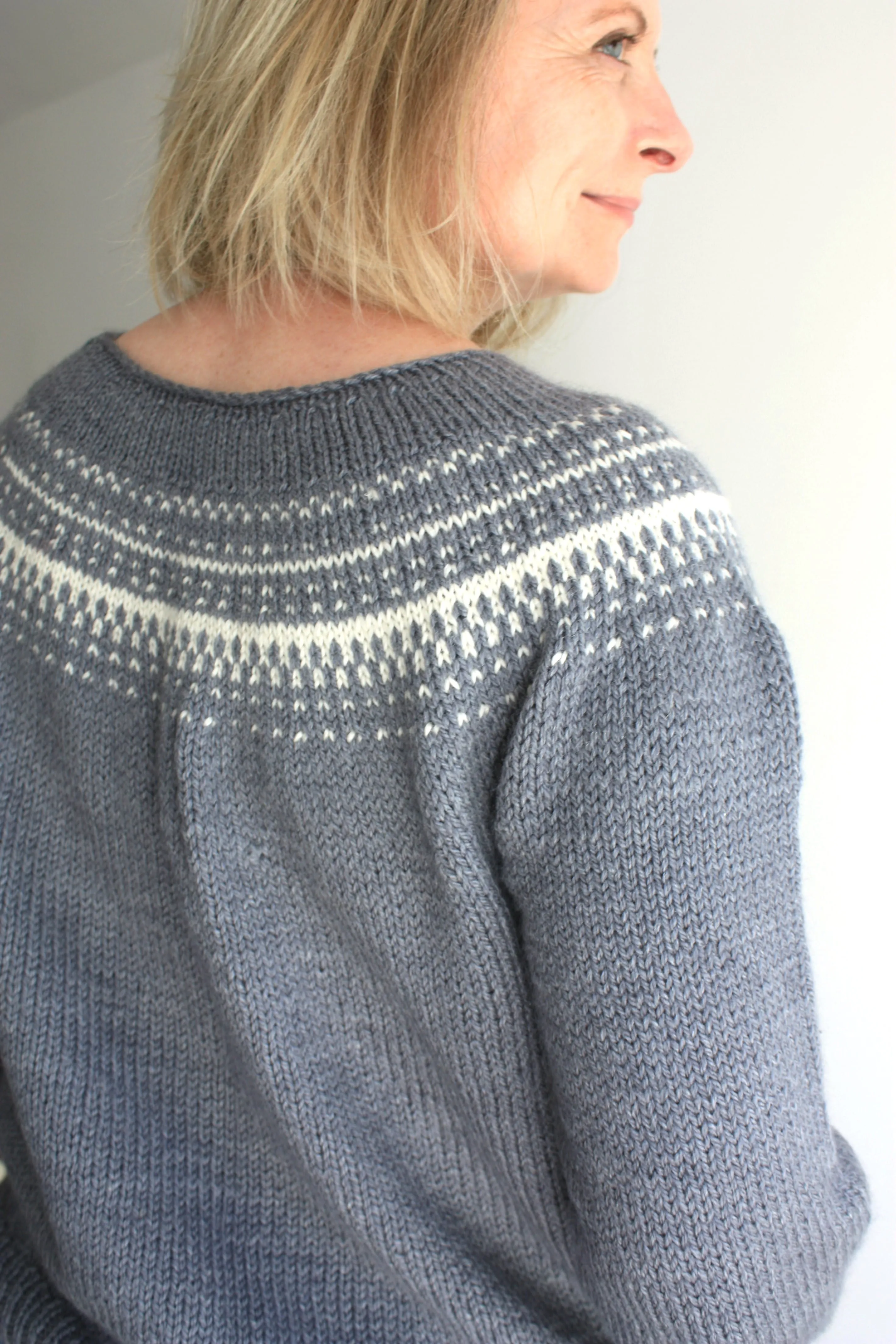 Easy Colorwork Seamless Top Down Sweater - Sarek Sweater