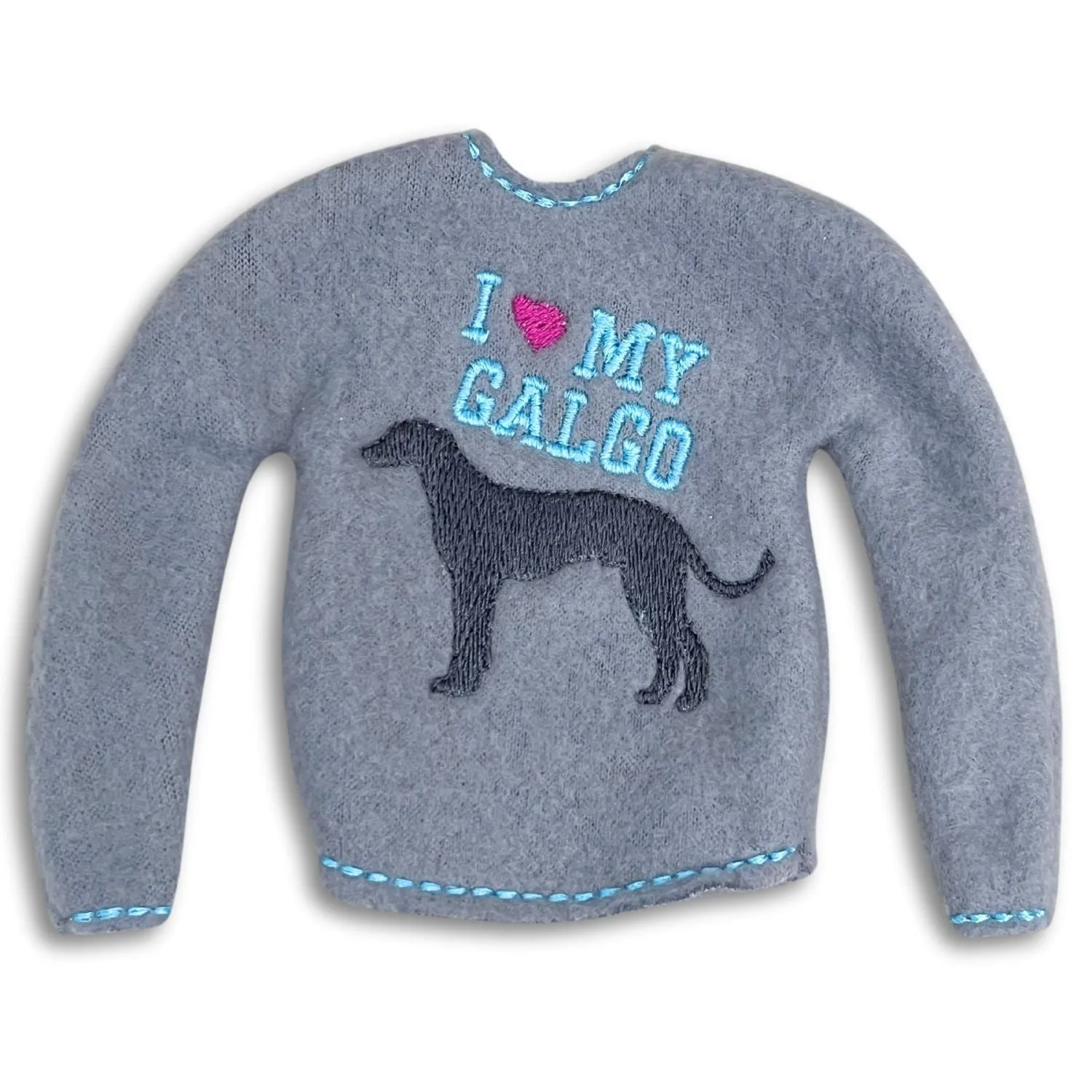 Elf Sweater I Love My Galgo Grey