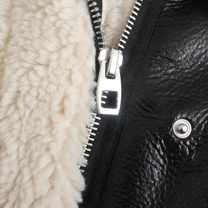 Faux Leather Shearling Jacket