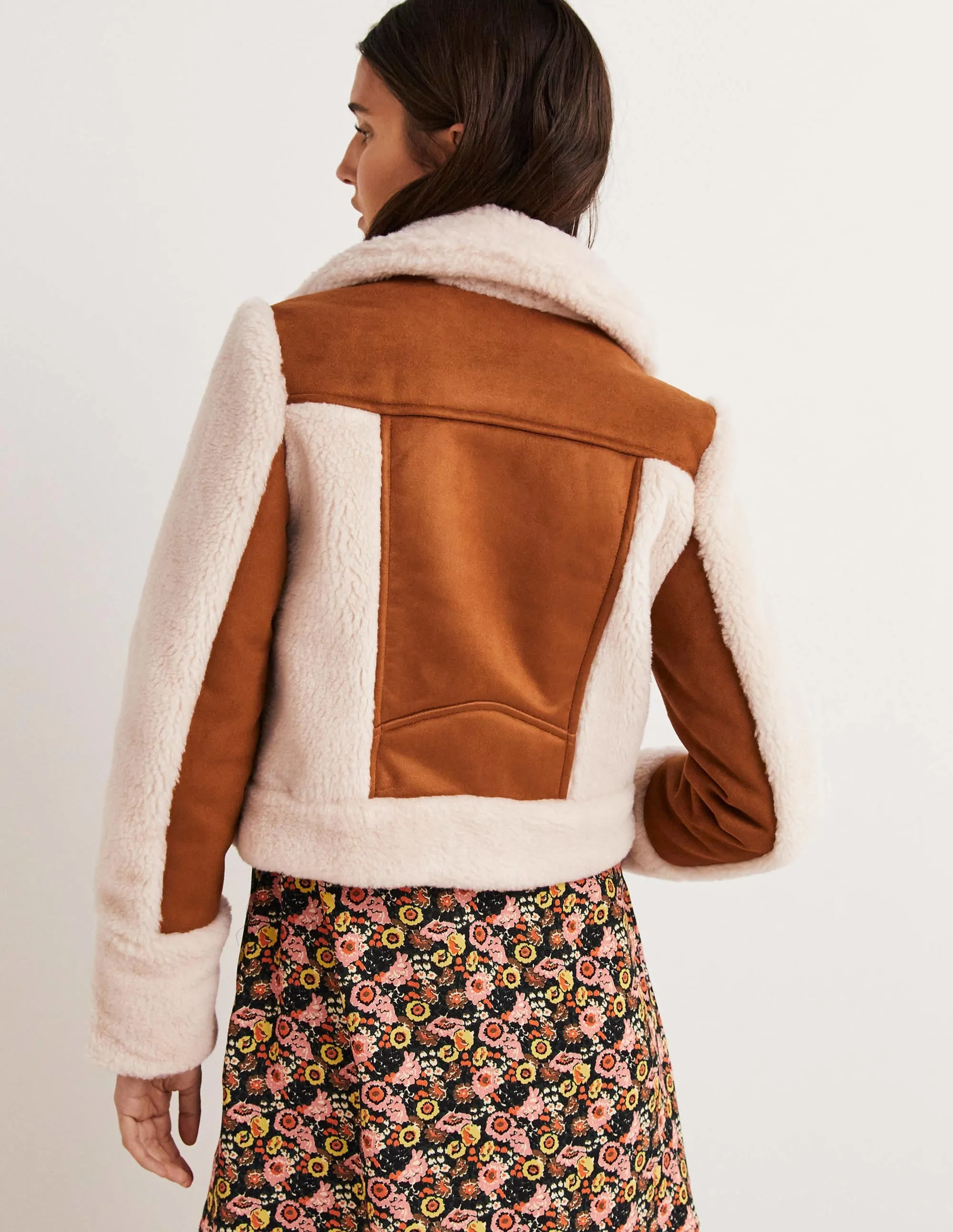 Faux Shearling Biker Jacket-Hazel Shearling