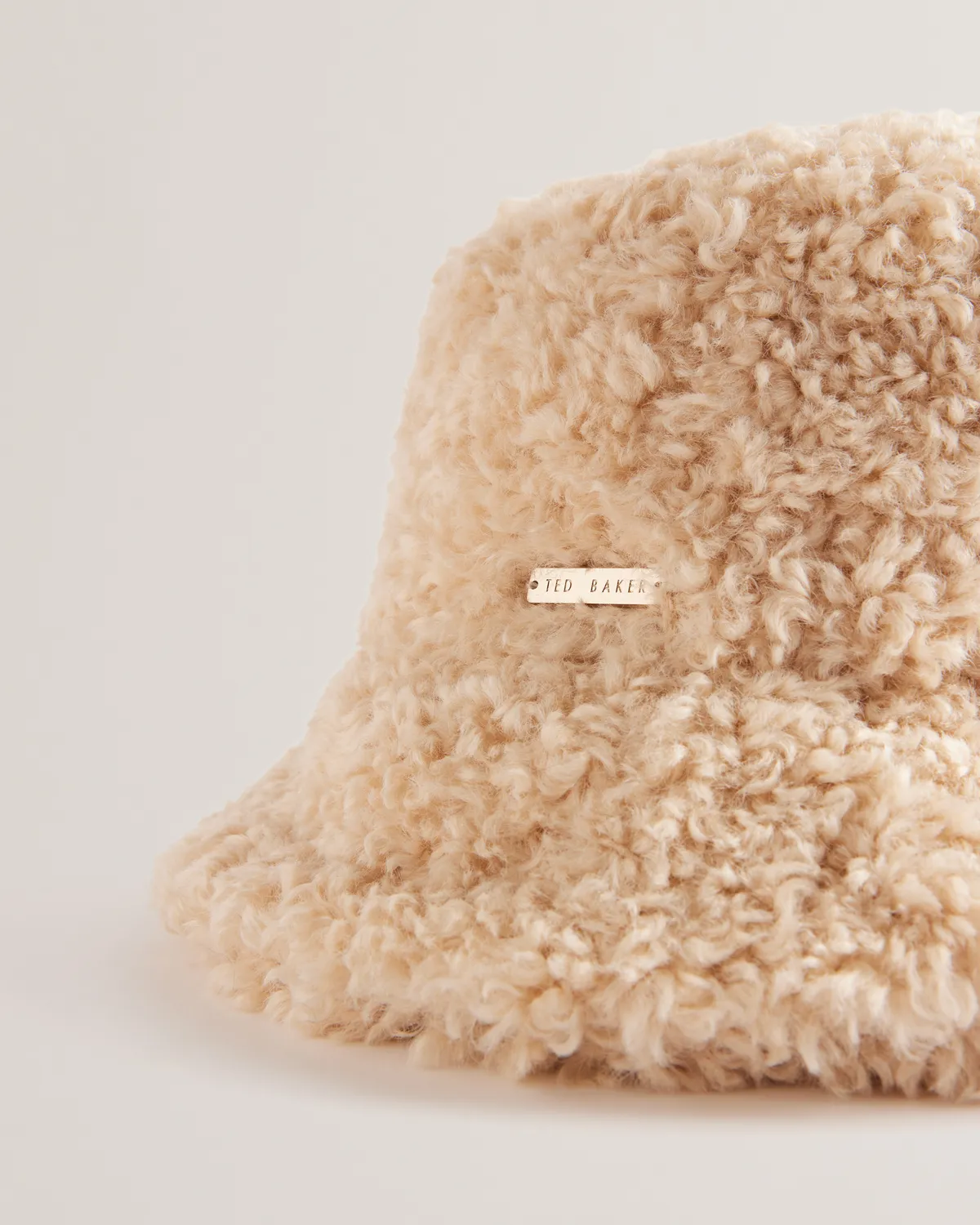 Fluffyi Faux Shearling Bucket Hat Natural