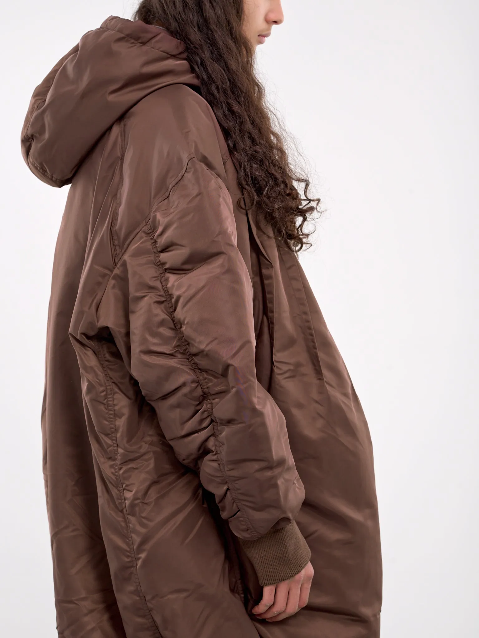 Folding Nylon Down Coat (FUF18CT05-BROWN)