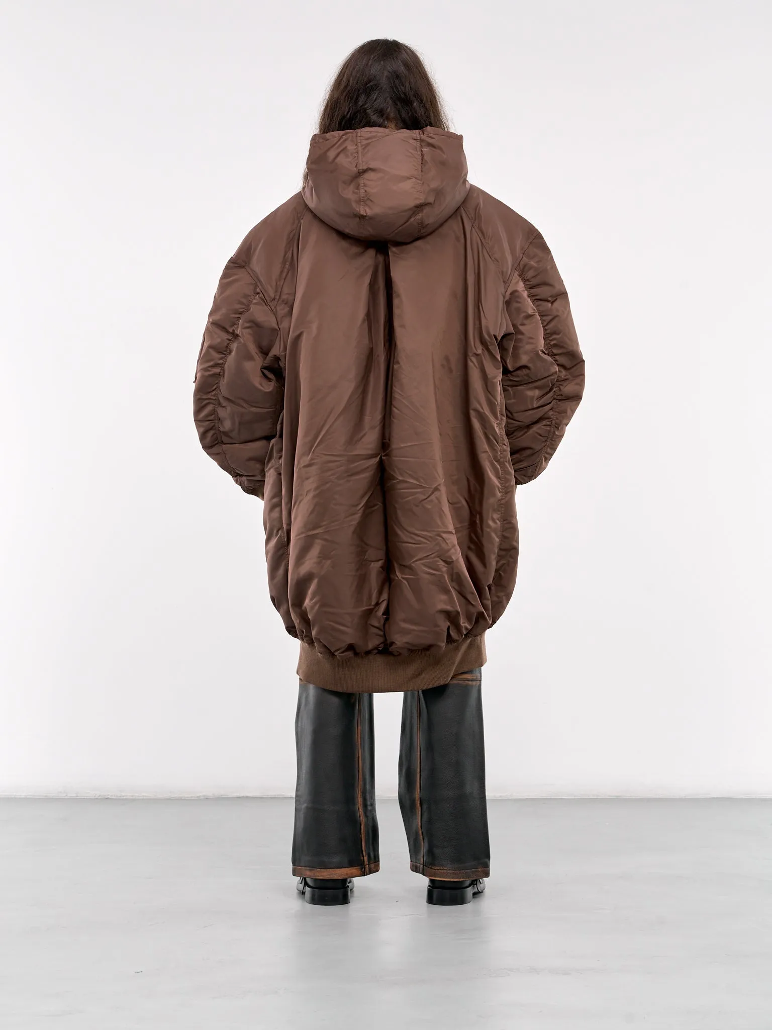 Folding Nylon Down Coat (FUF18CT05-BROWN)