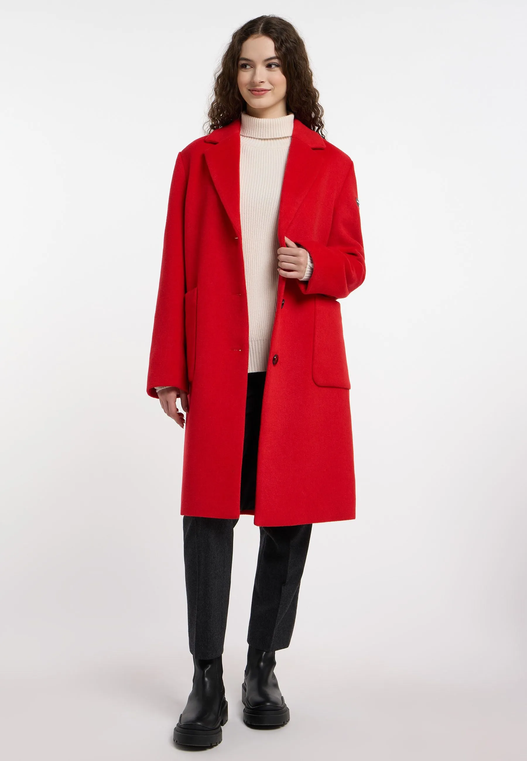 FRIEDA & FREDDIES RED WOOL COAT