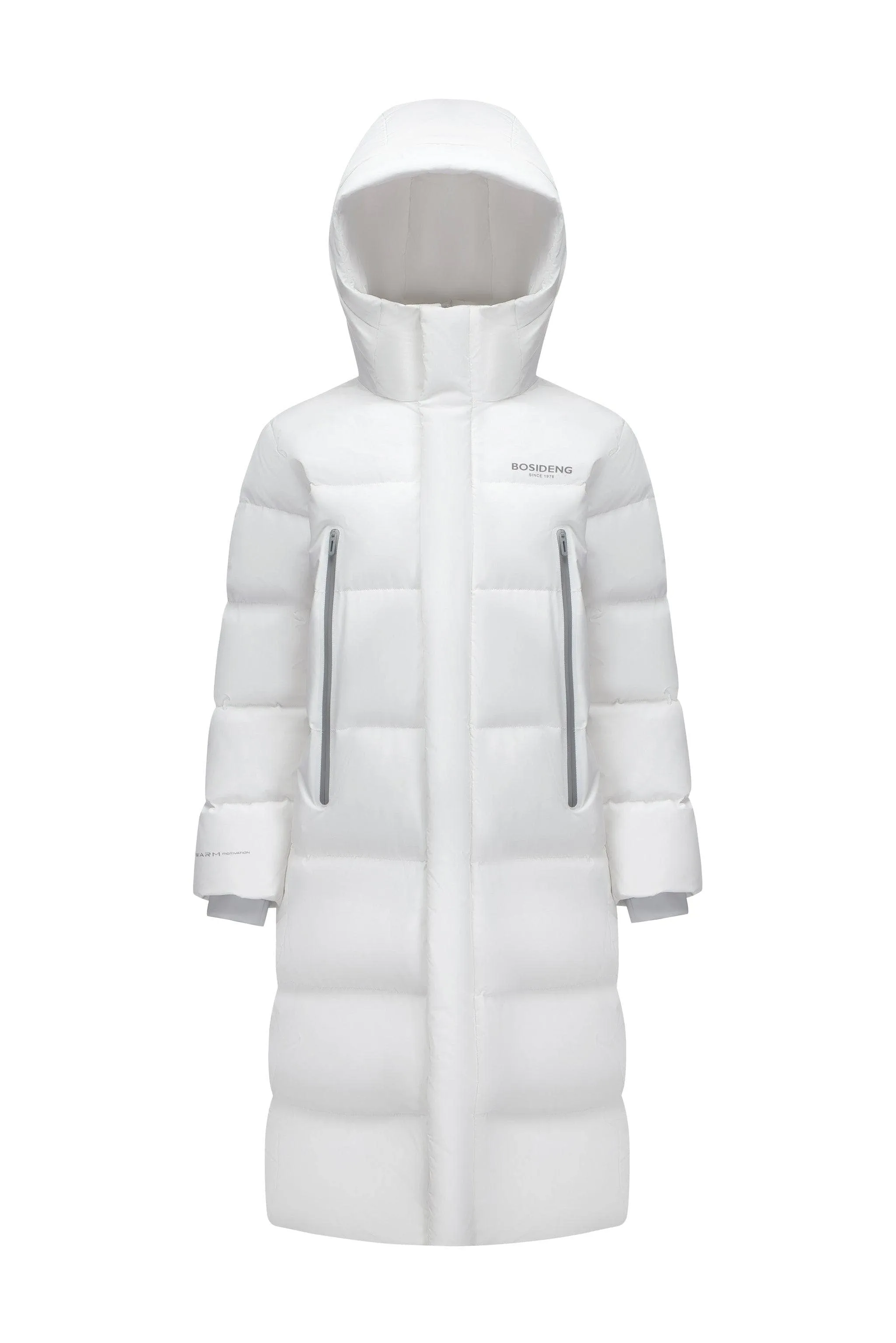 Full Length Sporty Style Hoody Down Coat