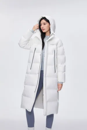 Full Length Sporty Style Hoody Down Coat