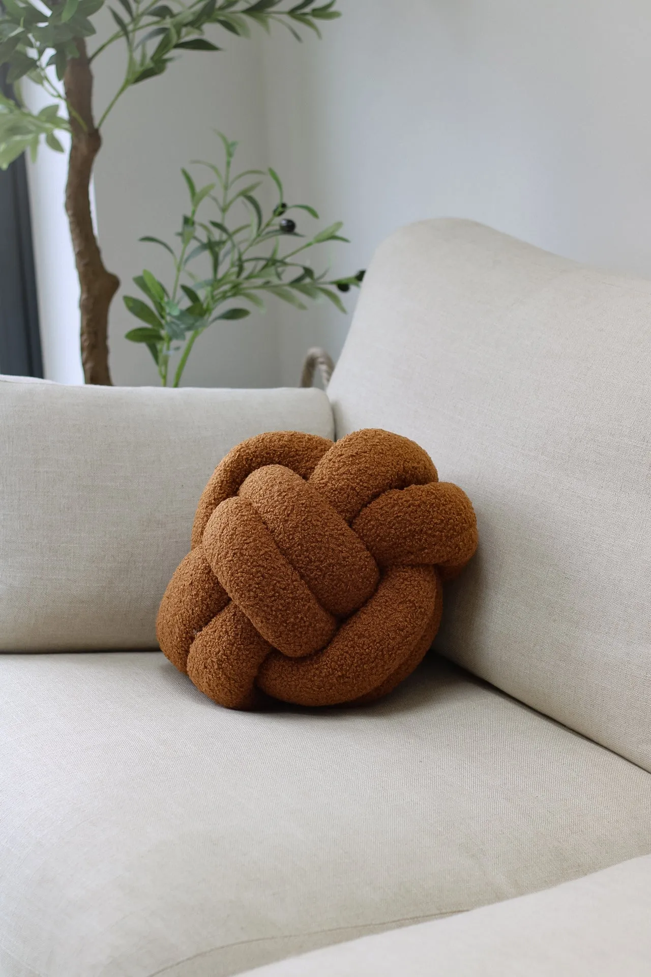 Ginger Boucle Knot Cushion