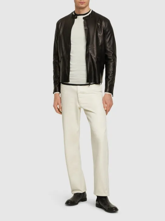 Giorgio Brato   Natural leather biker jacket 