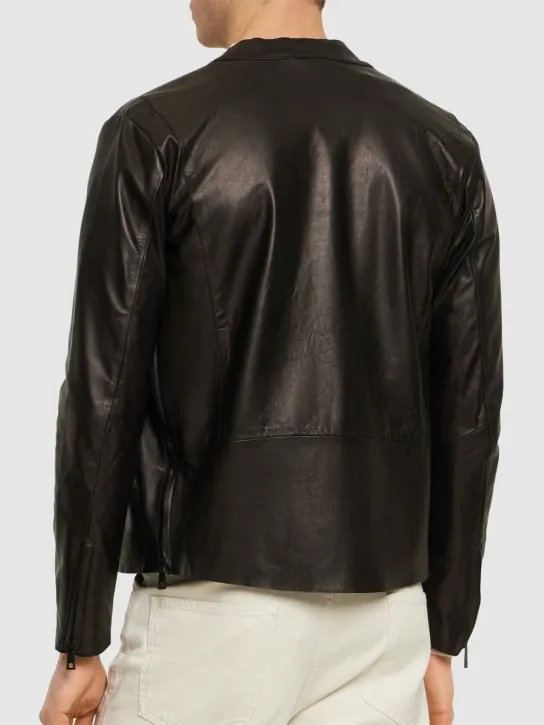 Giorgio Brato   Natural leather biker jacket 