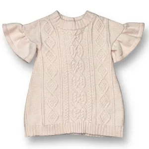 Girls Janie and Jack Size 12-18 Months Pink Blush Ruffle Sleeve Sweater Dress