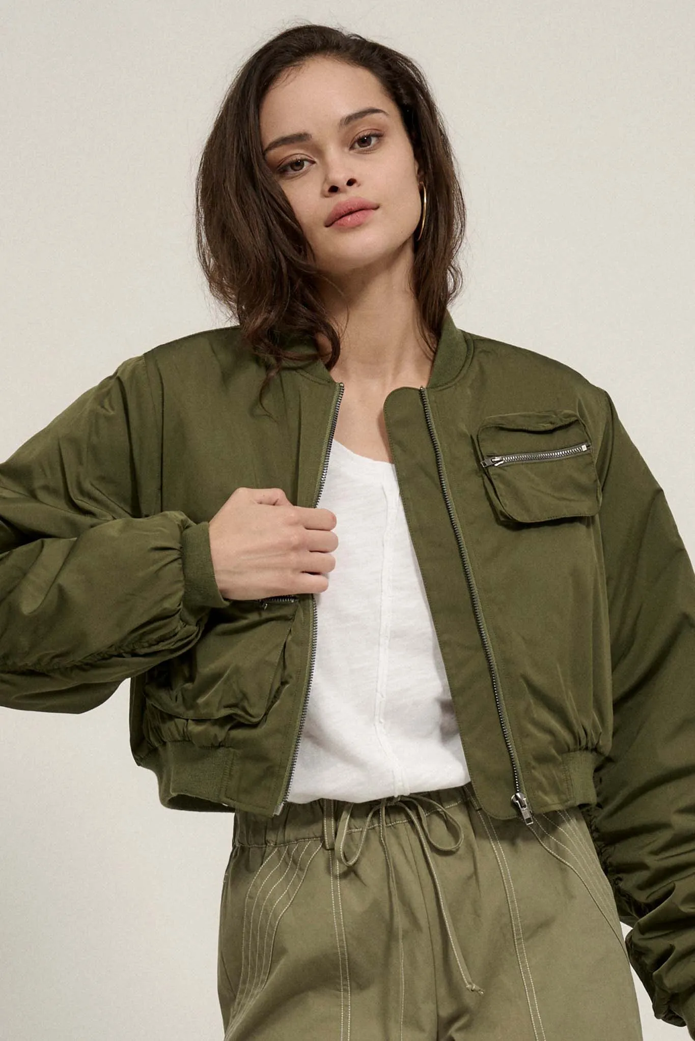 Ground Control Cropped Bomber Jacket