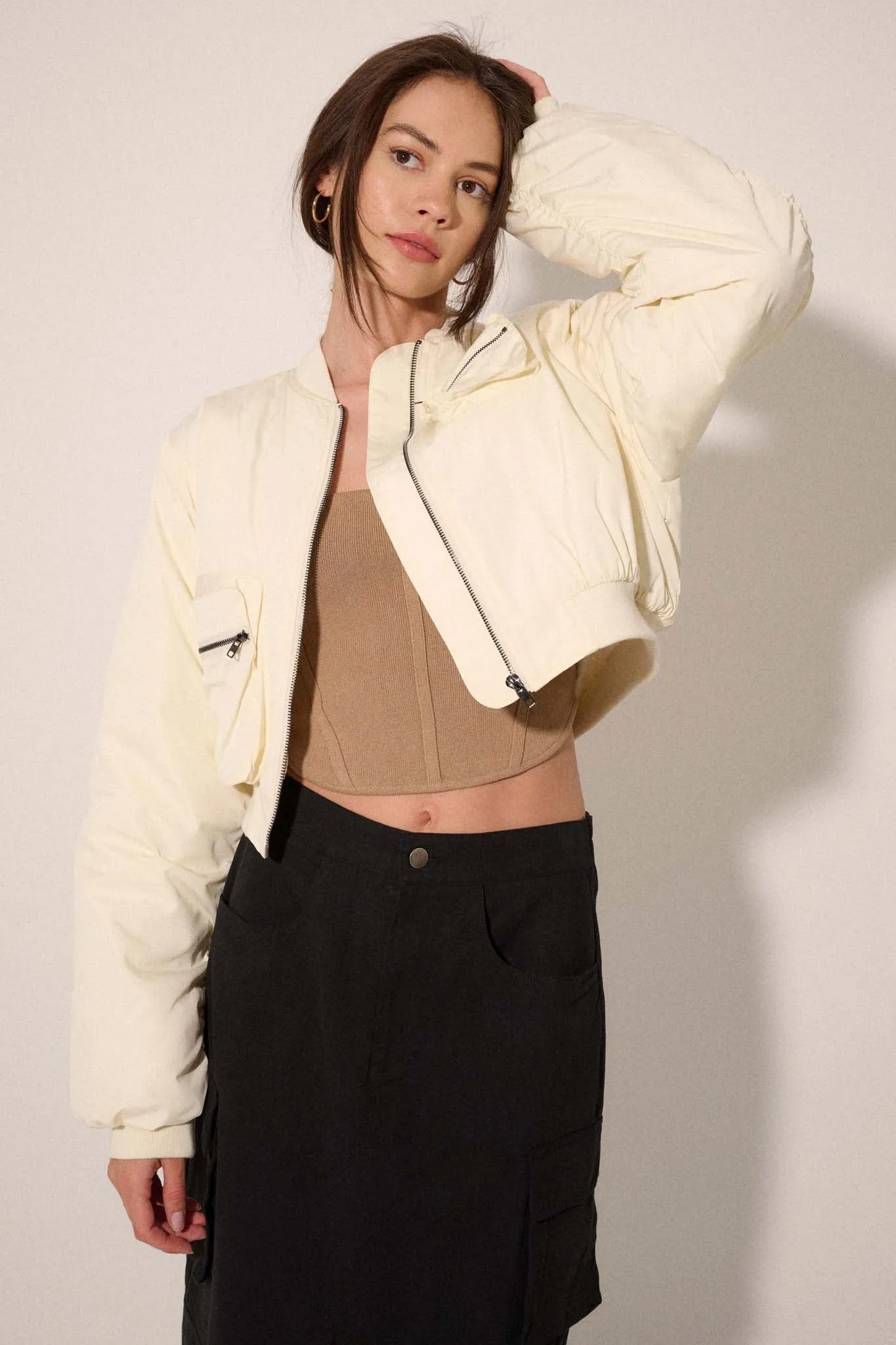 Ground Control Cropped Bomber Jacket