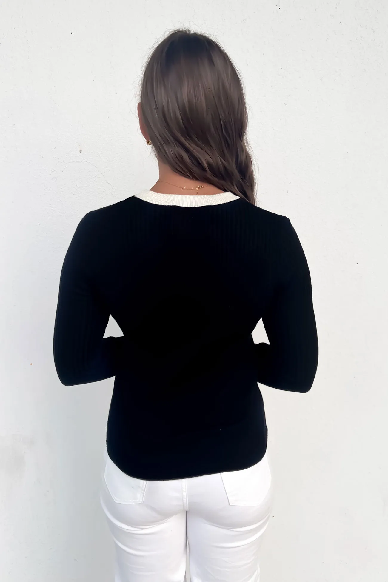 Hannah Knit Long Sleeve Black