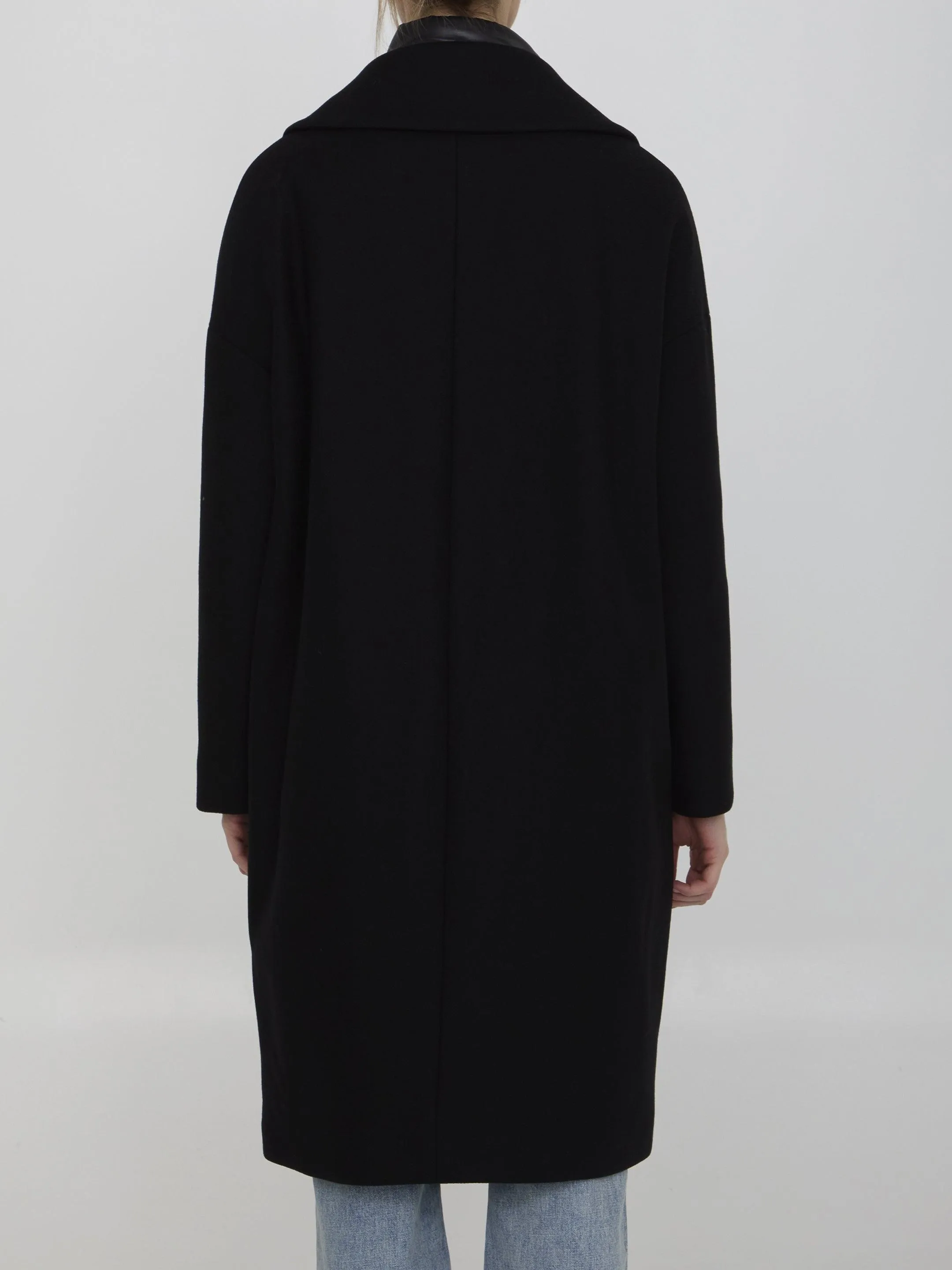 Herno Panelled Mid-Length Coat In Black