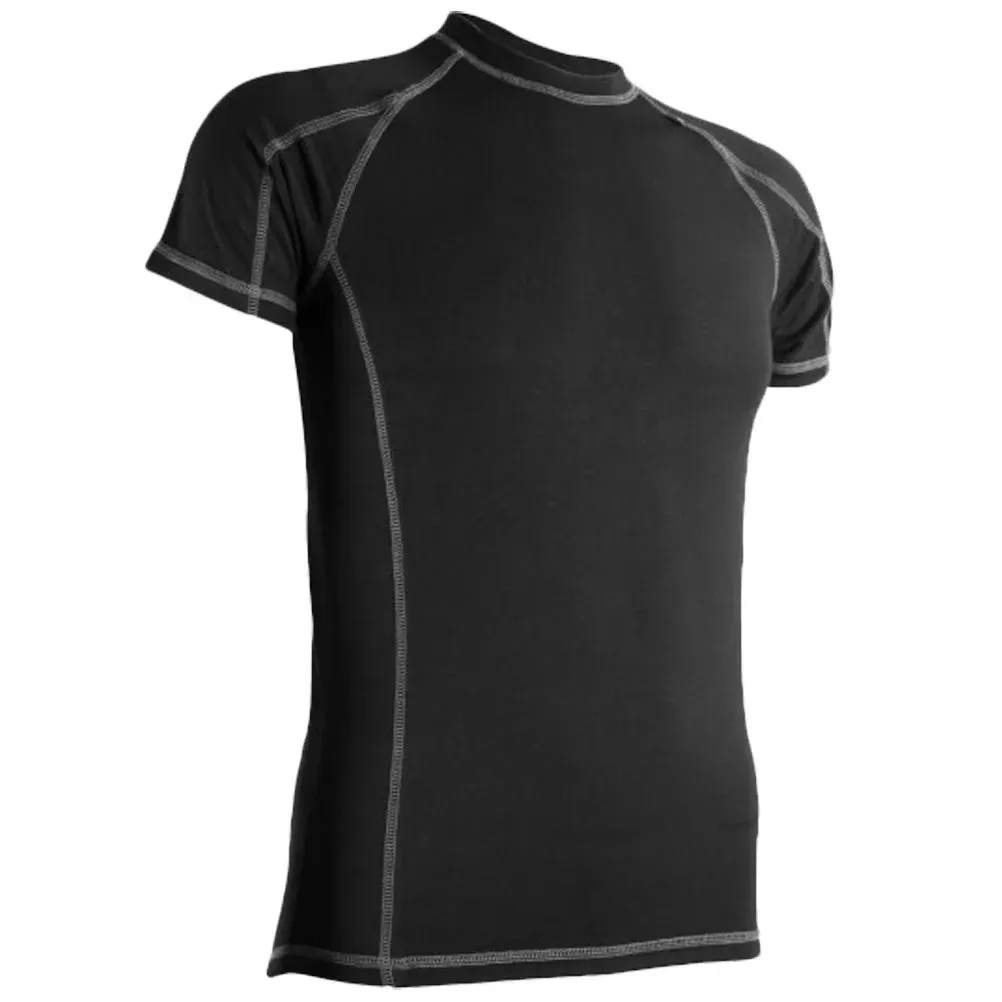 Highlander Mens Baselayer Top - SS Bamboo 190 Black