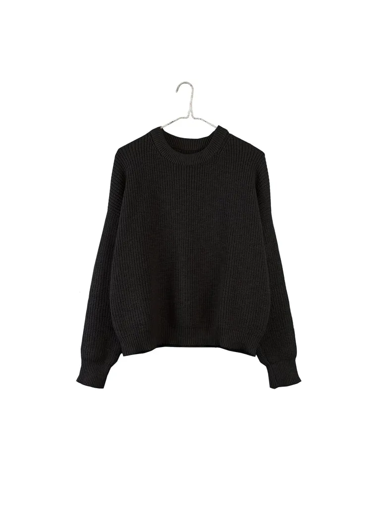 Itk1502 Black Crewneck Sweater