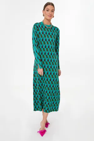 Jacquard Diamonds Knit Leisure Dress