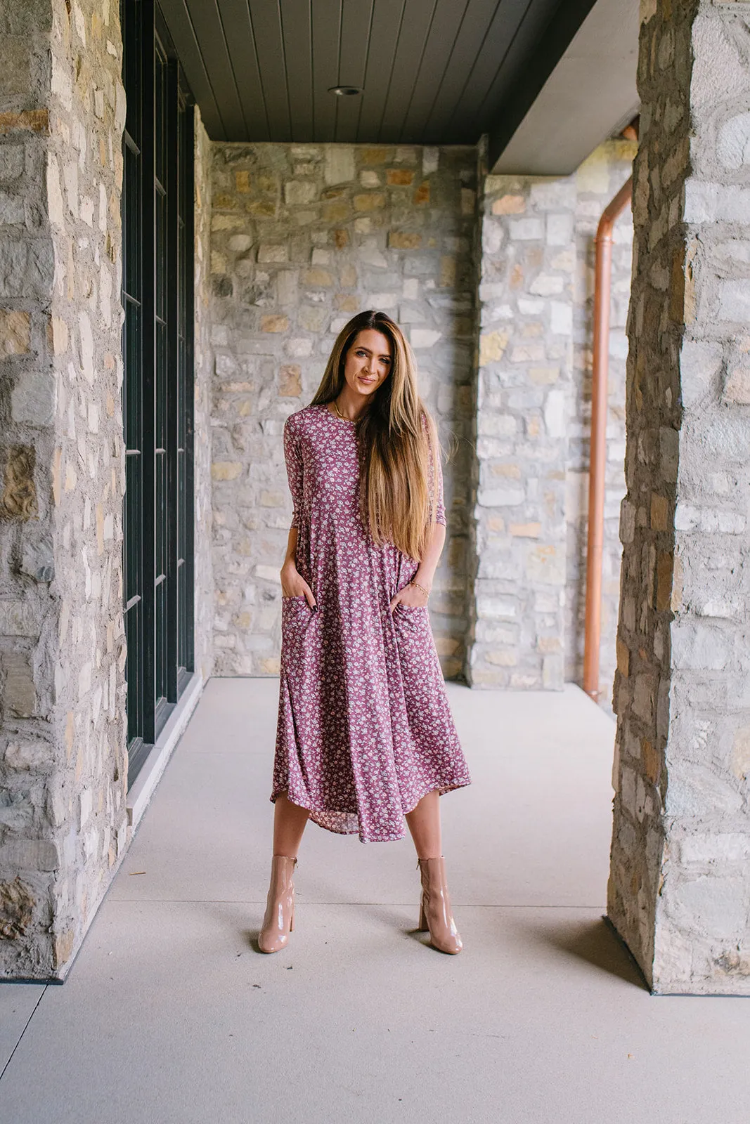 Jessi Dress Tiny Mauve Floral