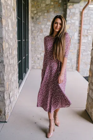 Jessi Dress Tiny Mauve Floral