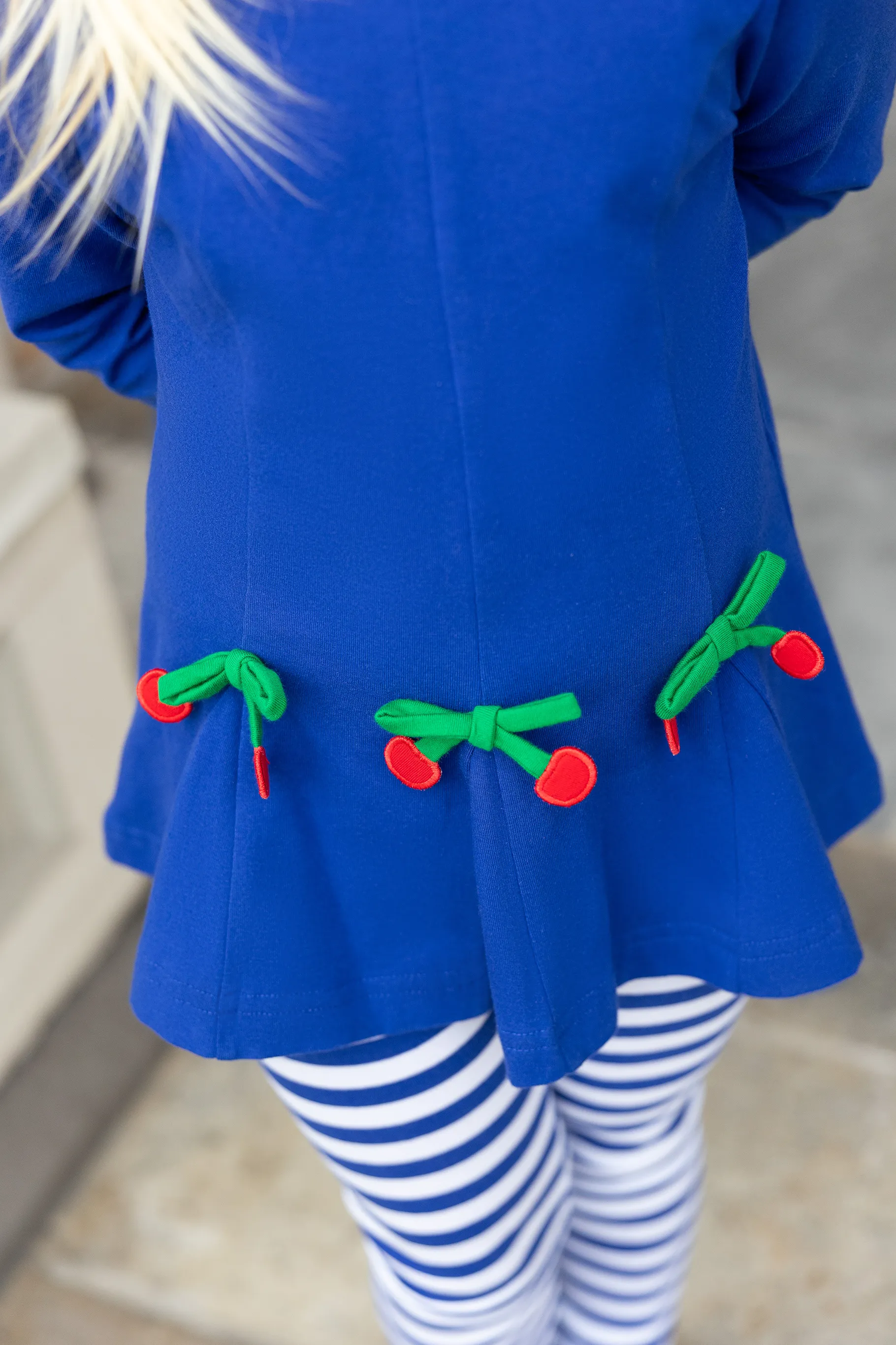 Knit Tunic With Cherries And Stripe Leggings