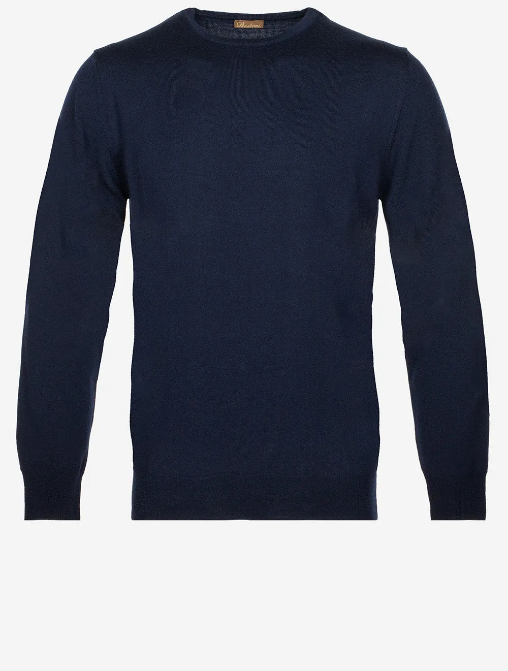 Knitted Crew Neck Merino Wool Navy