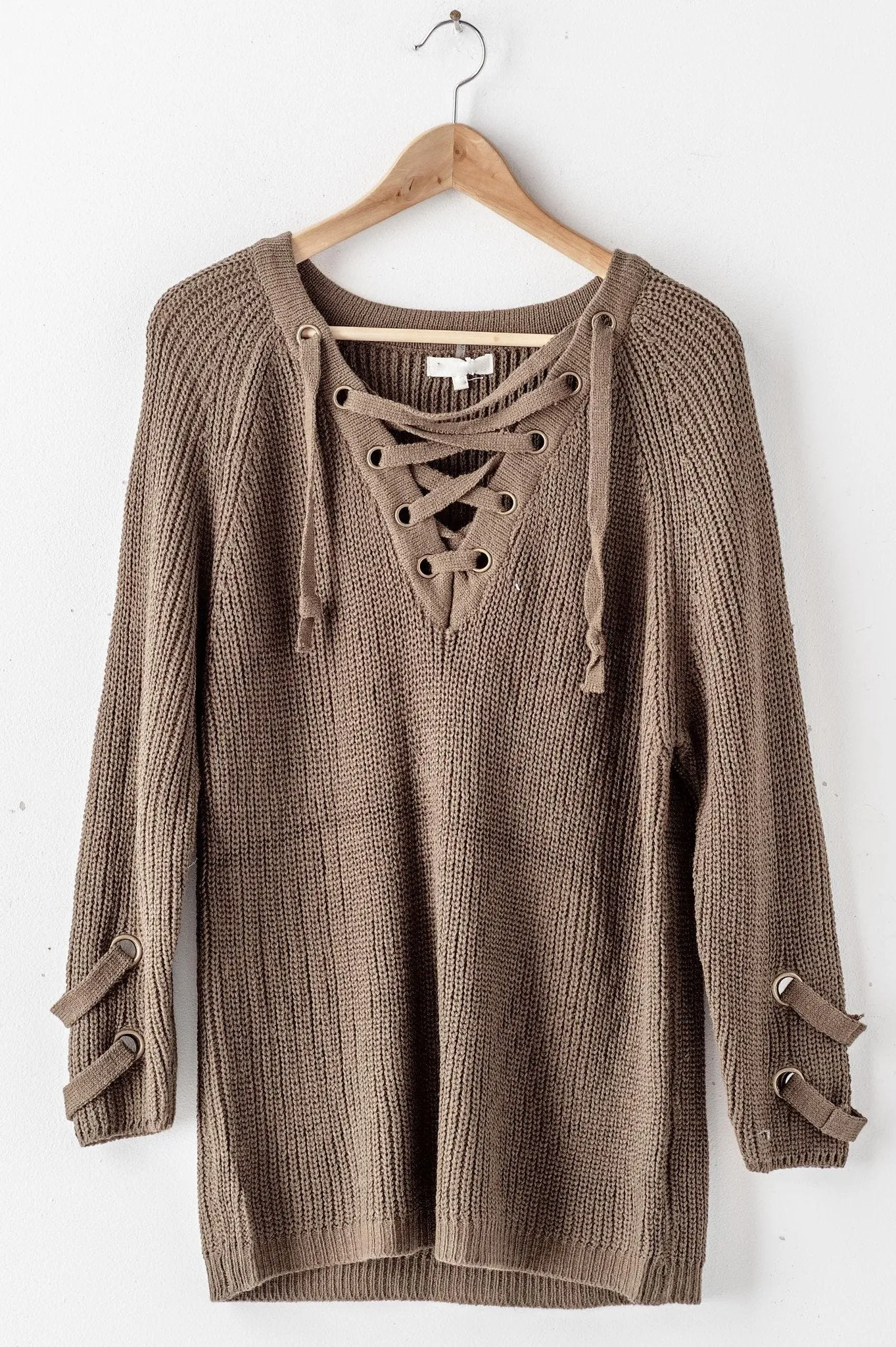 Lace-Up Sweater