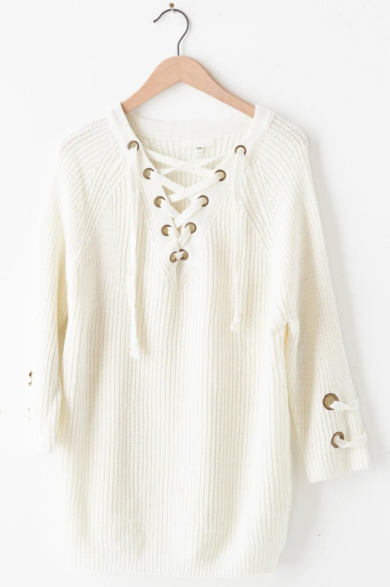 Lace-Up Sweater