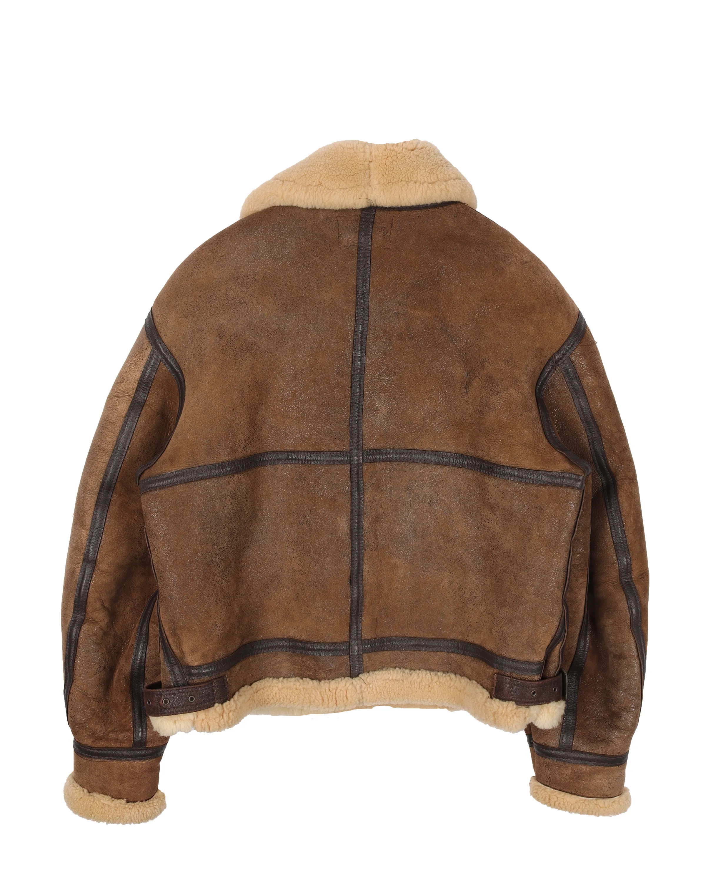 Leather Shearling Bomber Jacket