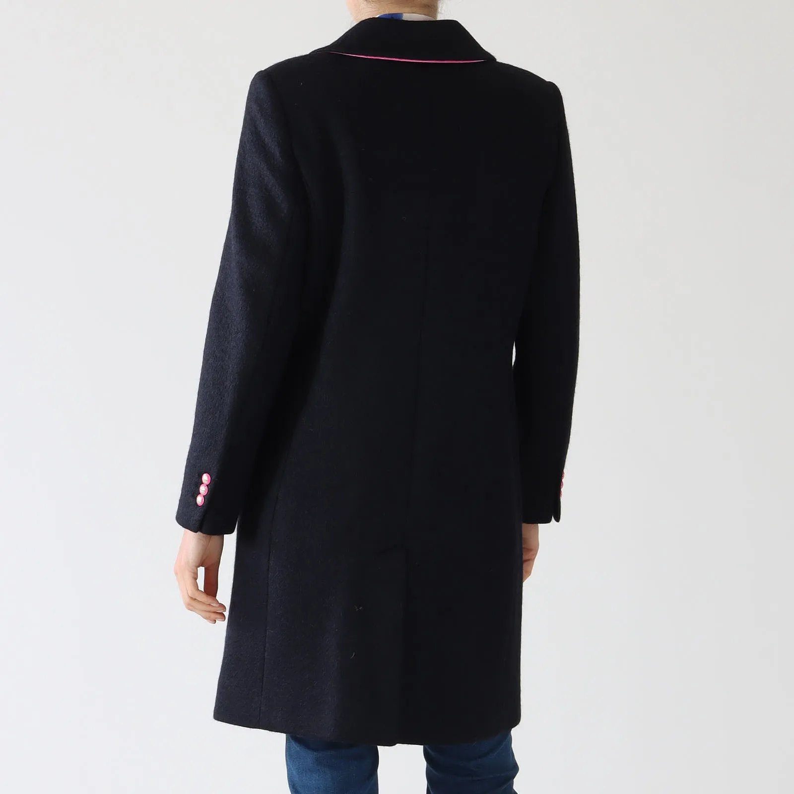 Lian Marino Navy Wool Blend Coat