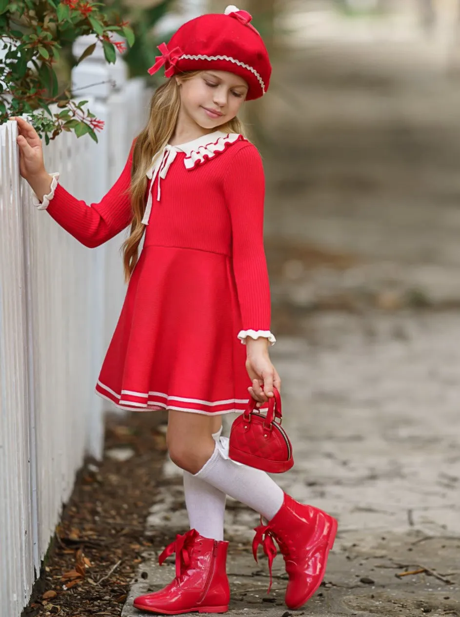 Little Socialite Collared Sweater Dress