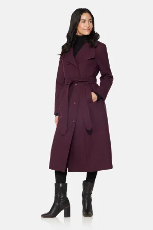 Long City Coat, Burgundy