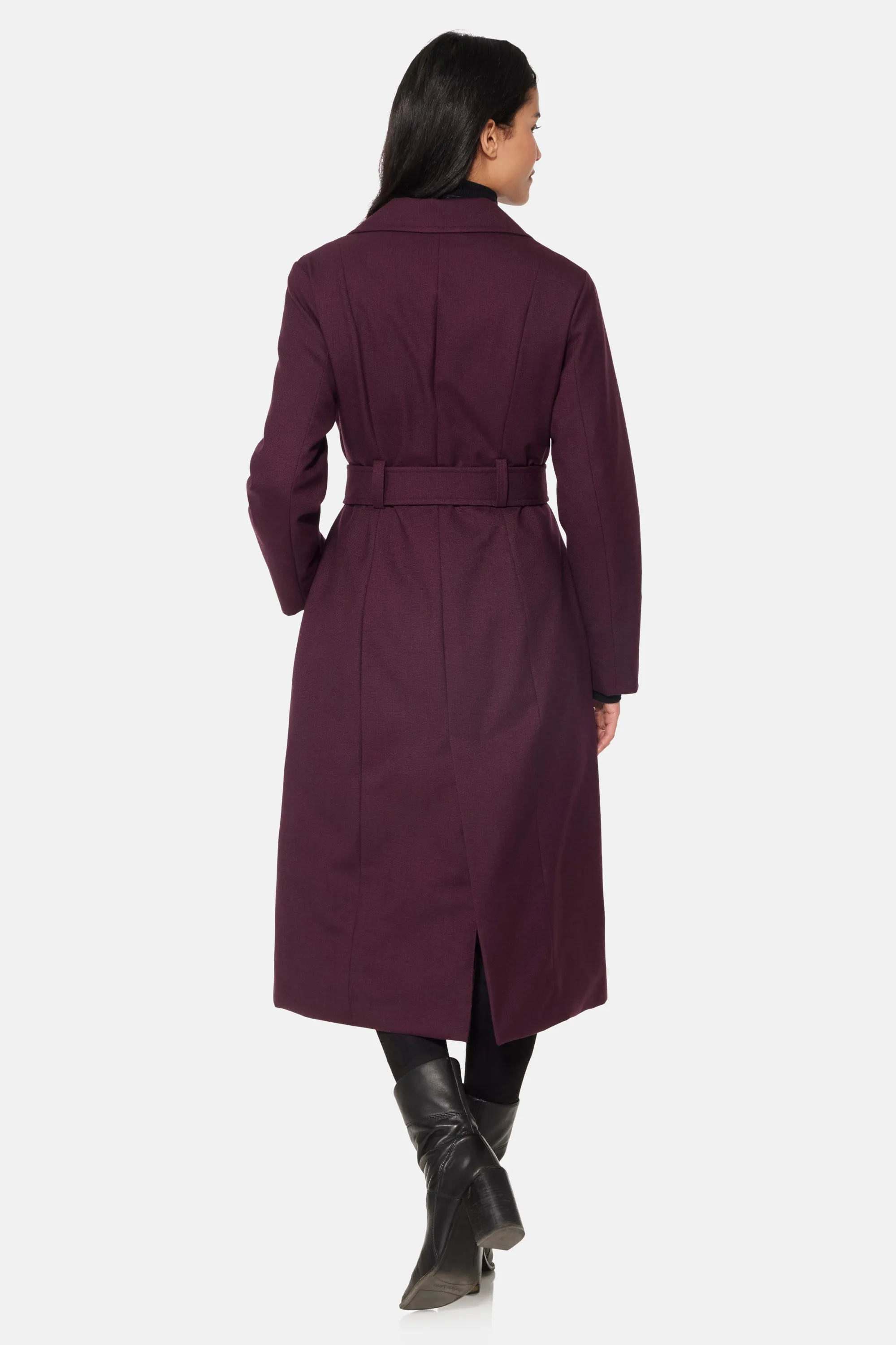 Long City Coat, Burgundy